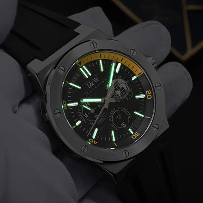 Carnival Brand IW High-End Series Luxury Imported Movement Mechanical Watch Men Sport Rubber Strap 50m Waterproof Fashion Watch