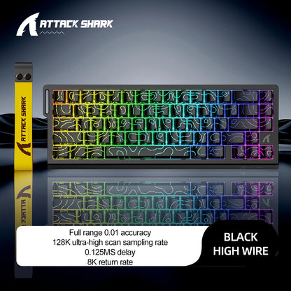 Magnetische Switch-Tastatur ATTACK SHARK X68HE kabelgebunden und FREEWOLF F68 kabelgebunden F68Pro kabellos für Pro-Gaming 8K Hz 0.01mm Rapid Trigger