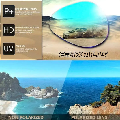 Ochelari de soare polarizați CRIXALIS pentru bărbați, pătrați, supradimensionați, antireflex, pentru șoferi, ochelari de soare cu oglindă, pentru femei, ochelari de protecție UV400, pentru bărbați