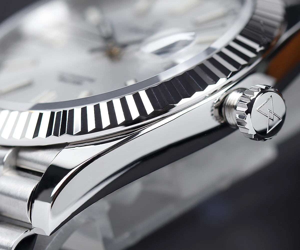 Cronos DateJ Luxury Men Watch Stainless Steel 5 Links Bracelet PT5000 Miyota 9015 100m Water Resistant Sapphire L6046M