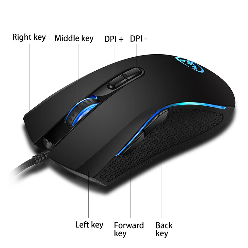 New Wired Gaming Mouse Gamer 7 Button 3200DPI LED Optical USB Computer Mouse Game Mice Mouse for PC Computer Gamer