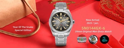 San Martin 39mm Miyota 90S5 Enamel Dial GADA Wristwatch Automatic Mechanical Sapphire BGW-X1 10Bar 5-Link Bracelet  SN0144CG-7