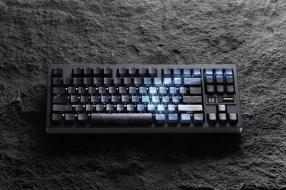 Keycap PBT trasparenti Cherry con incisione laterale e sfumatura Purple Galaxy, 135 tasti, compatibili con tastiere meccaniche 60/64/84/98/108