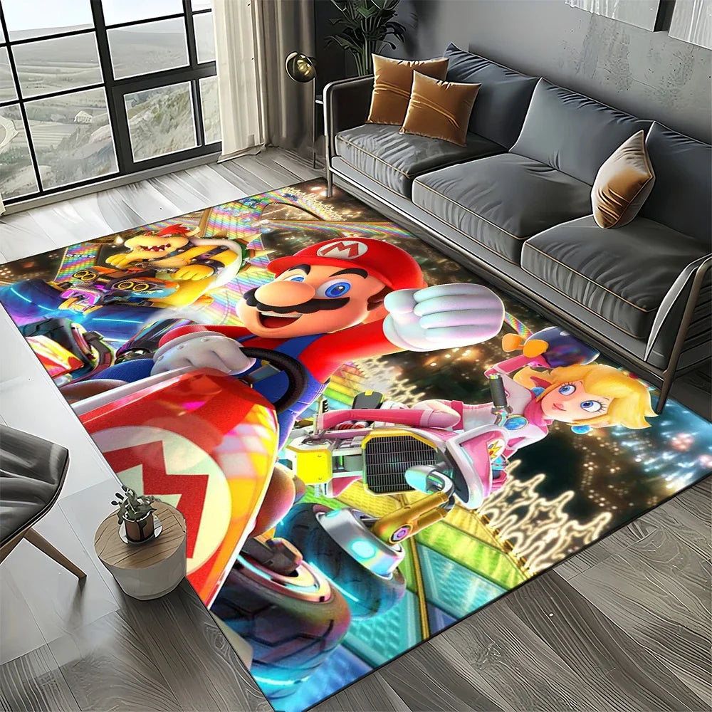 Covor cu motiv retro Mario, covor pentru sufragerie, dormitor, canapea, preș de intrare, decor, covoraș de joacă pentru copii