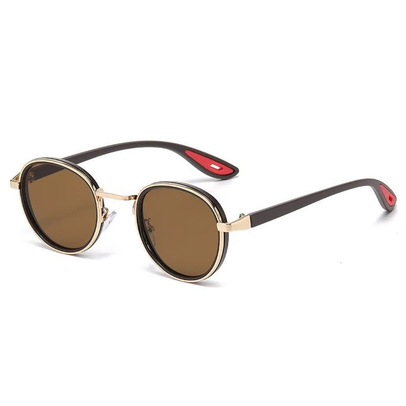 Ochelari de soare cu lentile ovale metalice, protecție UV, ramă mică în stil retro, ochelari de soare clasici de marcă, creație de designer, pentru femei și bărbați
