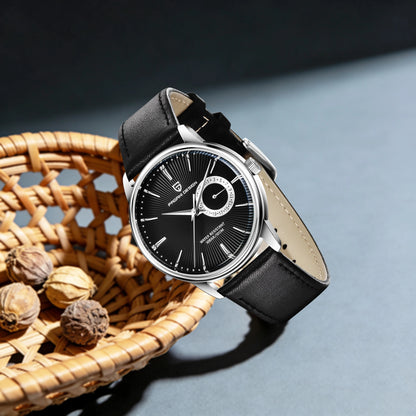 PAGANI DESIGN Herren-Freizeit-Quarzuhr, leichter Luxus, vielseitig kombinierbar, beschichtetes Glas, wasserdicht, Edelstahlzifferblatt, Datumsanzeige