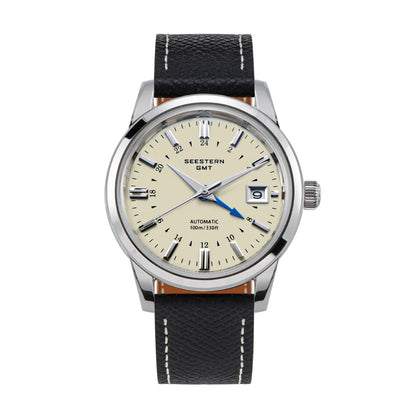 SEESTERN Men's Automatic Mechanical Wristwatch NH34 GMT Movement 10bar Waterproof Domed Sapphire Crystal Watch Limited S446 New