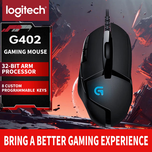 Logitech G402 Gaming Mouse Wired Esports Mouse with 8 Programmable Buttons, High-Speed Optical Sensor, Mechanical Switches for PC Gaming