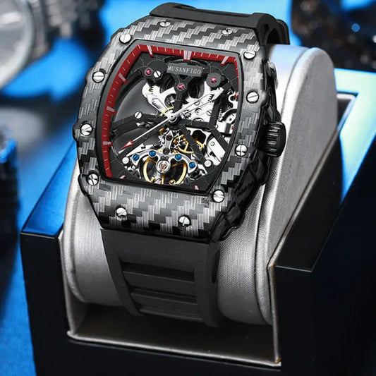 Fully automatic skeleton mechanical watch, fashionable personality, luxury hot men's watch, casual business watch