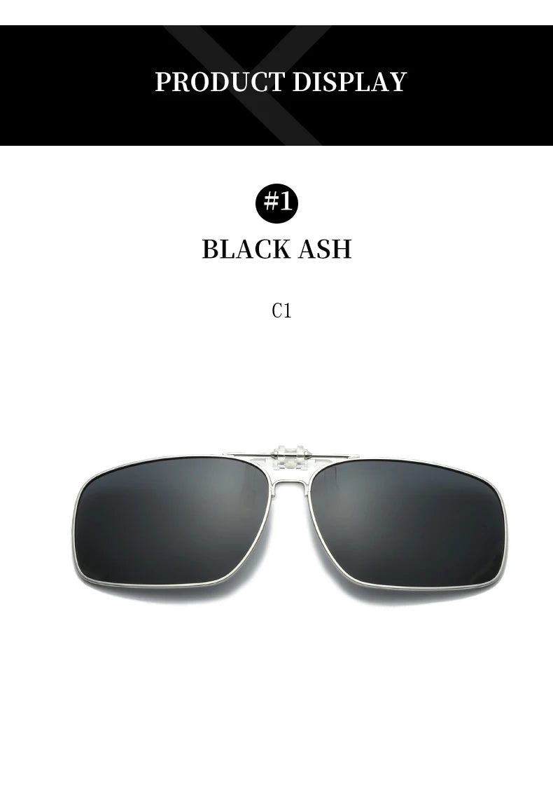 Ochelari de soare REXXAR pentru bărbați, cu clemă metalică, ochelari polarizați UV400, ochelari de soare pătrați pentru femei, cu vedere nocturnă, pentru șofat