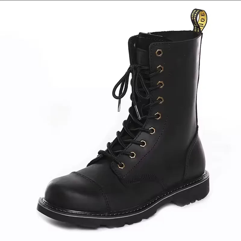 KOWM Cowhide Outdoor Men Hiking Shoes Waterproof Tactical Desert Shoes Hunting Boots Snow Boots Fur Sneakers Women Trekking Shoes