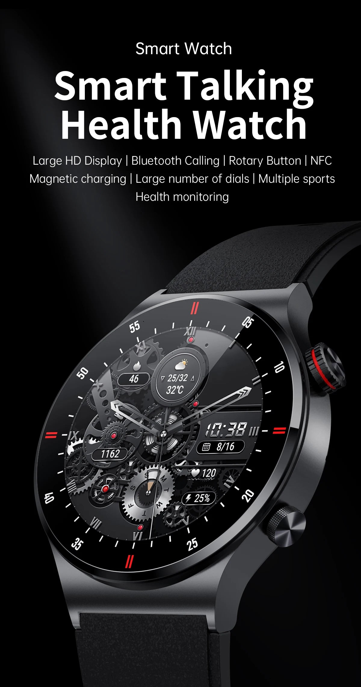 Luxury QW33 Smart Watches Men NFC Wireless Call Fitness Waterproof Sports Wrist Intelligent Smartwatches for Women Android 2026