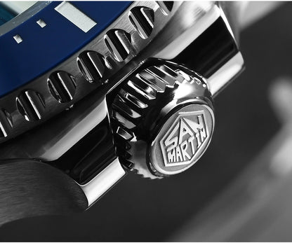 San Martin 2026 Men Diver Watch 38mm Wave Texture Dial Miyota 90S5 Automatic Mechanical Luxury Wristwatch Waterproof 200m SN0126