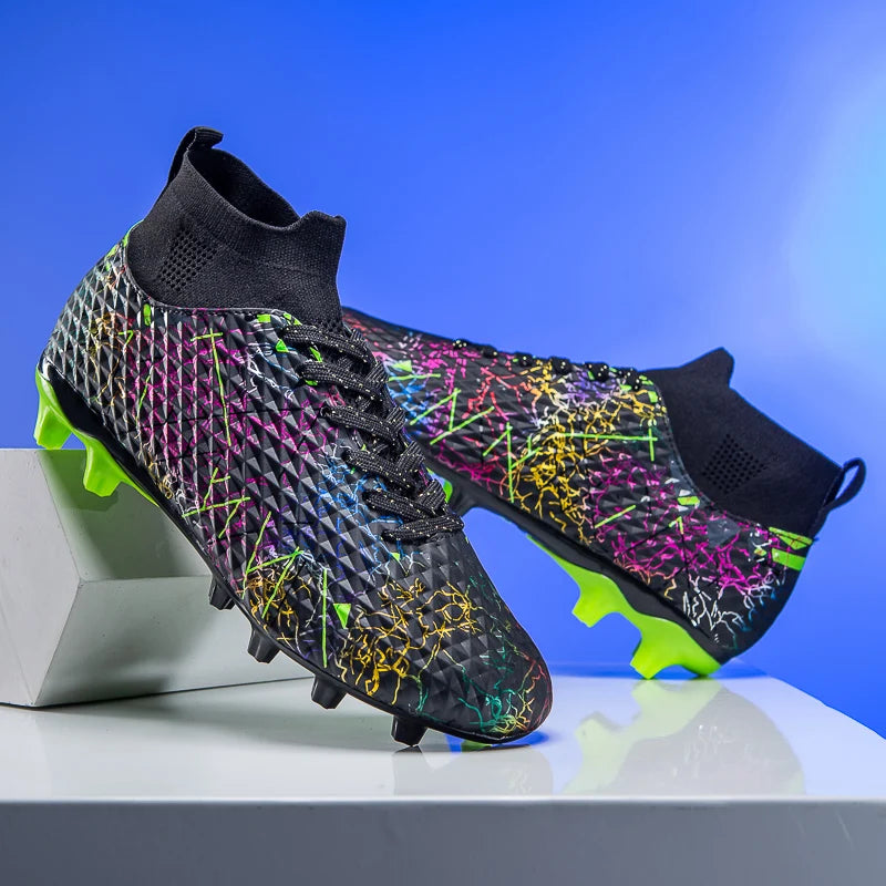 Nouvelles chaussures de football pour hommes, crampons pour terrain extérieur, baskets montantes très vendues pour intérieur, chaussures de football de haute qualité, chaussures de futsal antidérapantes