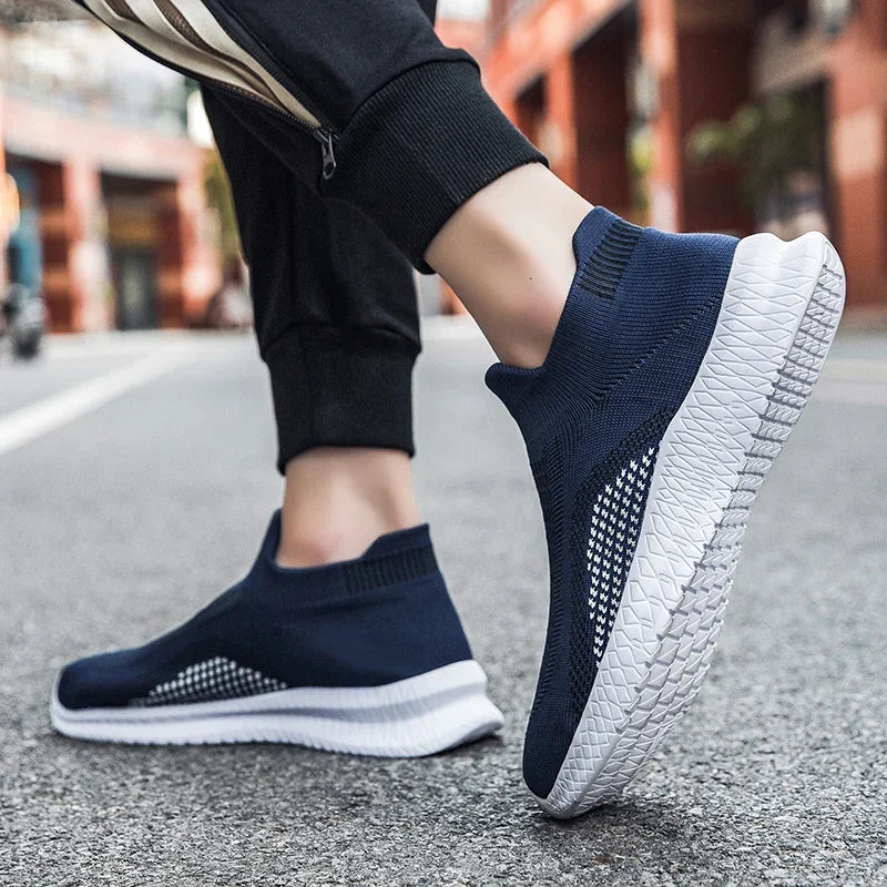 Lightweight Men's Walking Shoes Outdoor Soft Male Casual Shoes Flexible Breathable Men Loafers Slip-On Footwear Sneakers 39-48