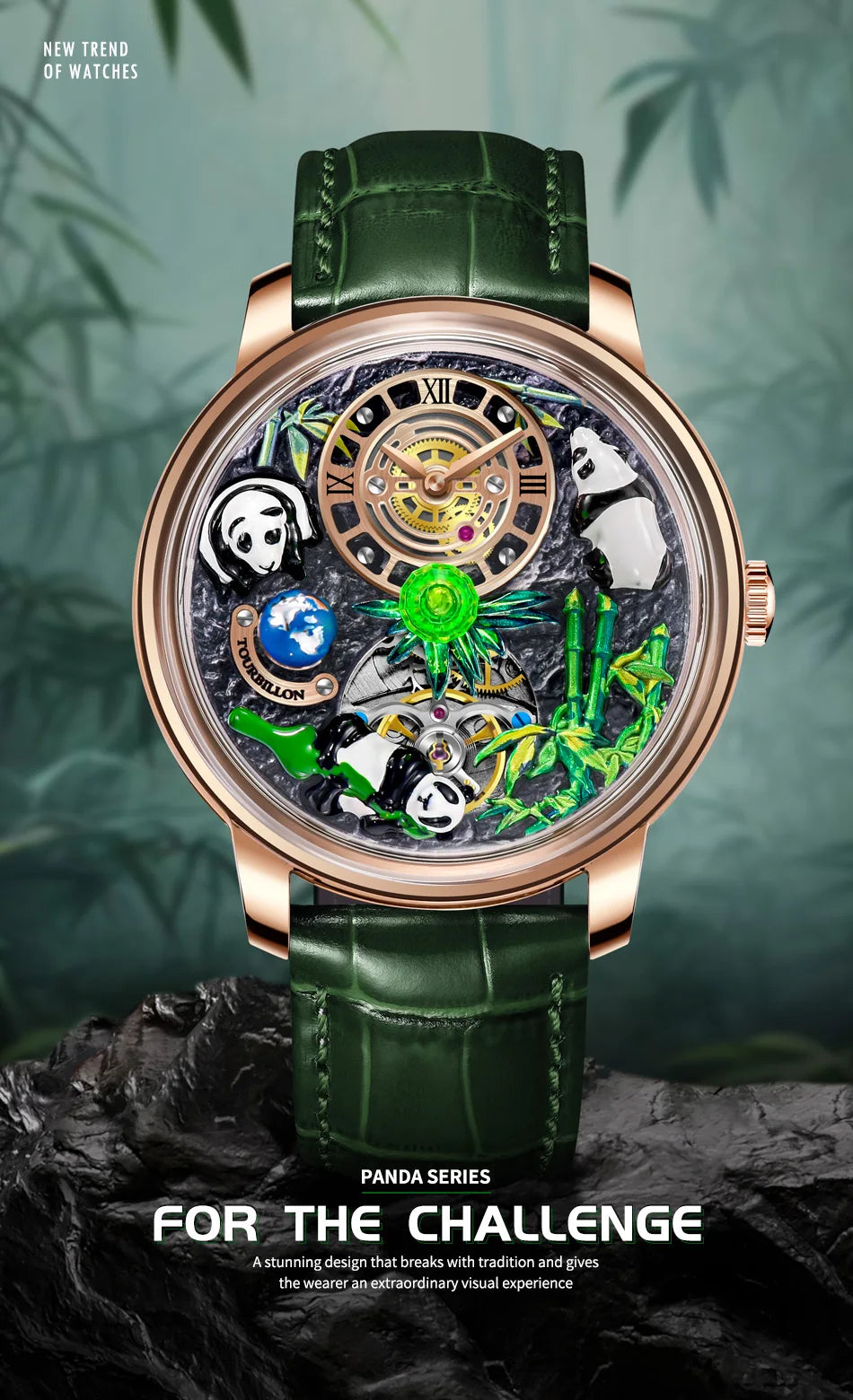 PINDU Panda National Treasure Series Mechanical Watch Men M2791B Movement Sapphire Mirror Waterproof Automatic Mechanical Watch