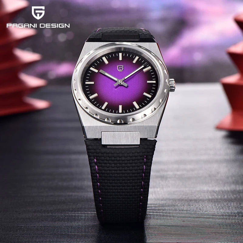 PAGANI DESIGN 2025 new thin 7MM men's quartz watch VJ21 37MM sapphire stainless steel waterproof 10Bar luminous C3 reloj hombre