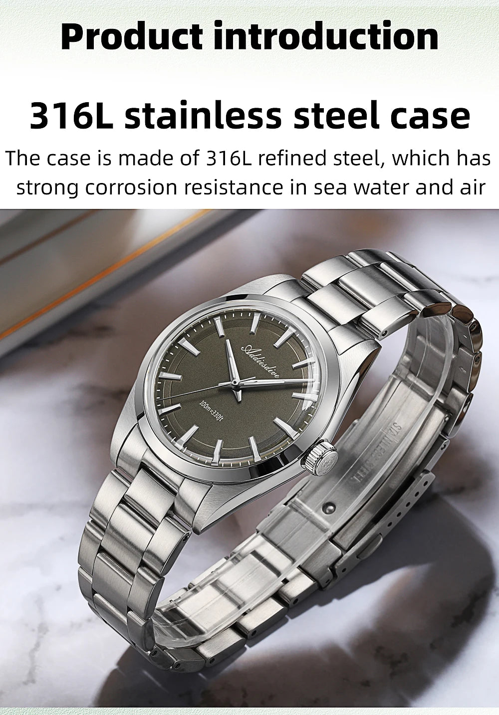 ADDIESDIVE 2024 New AD2066 Men's Watches Bubble Mirror Pot Cover Glass Stainless Steel Waterproof  Quartz Watch Man reloj hombre