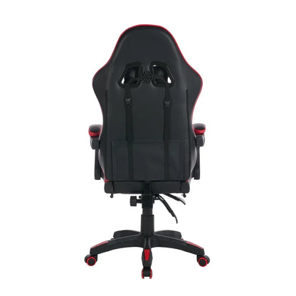 360 ° - Swivel Ergonomic Racing Design Gaming Chair Leather, Headrest and Lumbar Support for Office and Gaming - Black&Red