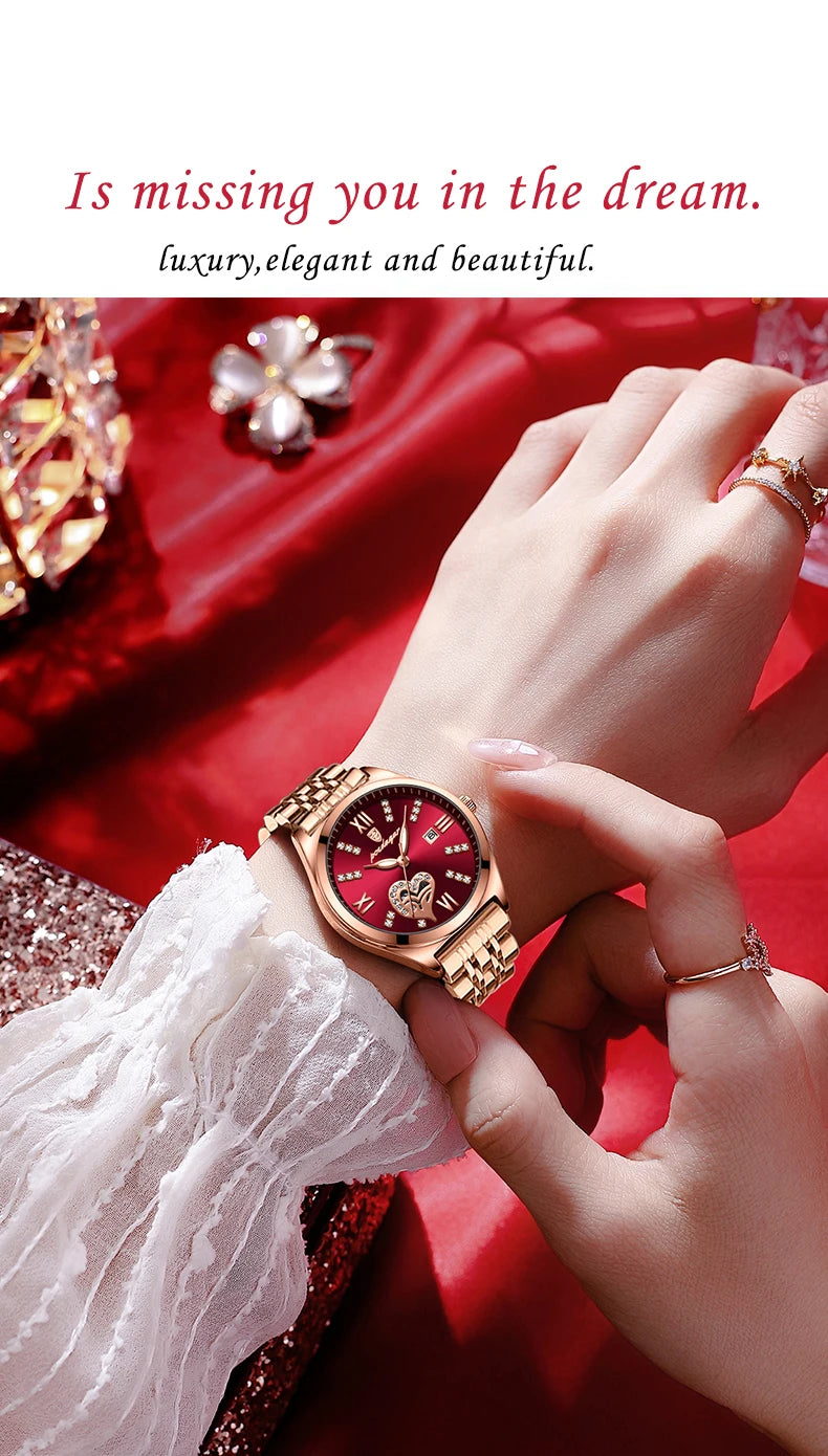 POEDAGAR Top Luxury Woman Watches Waterproof Luminous Date Stainless Steel Women's Quartz Wristwatch Elegant Dress Ladies Watch