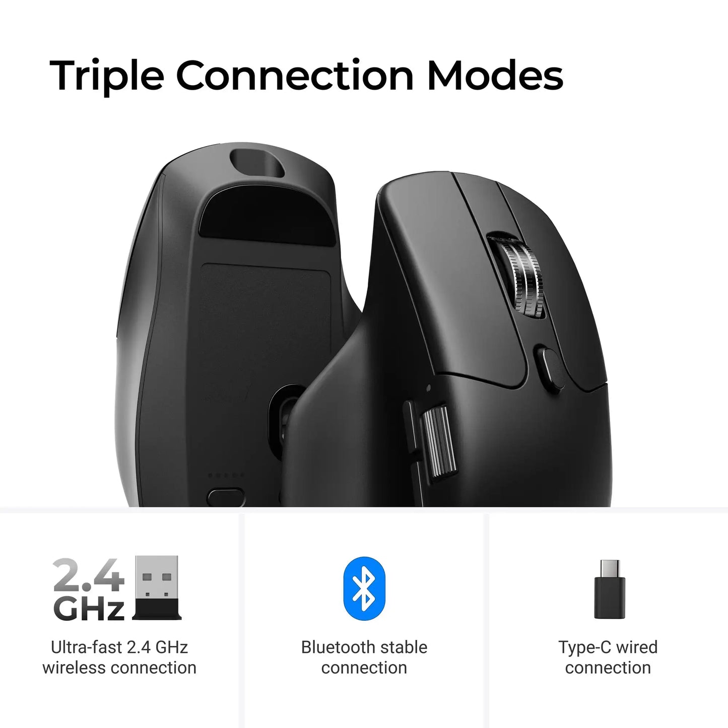 Keychron M6 Wireless Mouse All Silent Micro Switch PixArt 3950 Sensor 8K Polling Rate Dual Scrolling Modes