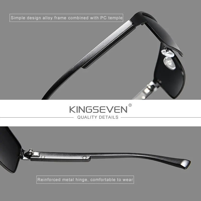 KINGSEVEN Ochelari de soare polarizați fotocromatici pentru bărbați, model pentru femei, ochelari de soare cameleon, UV400, anti-orbire, pentru șofat, ochelari pătrați