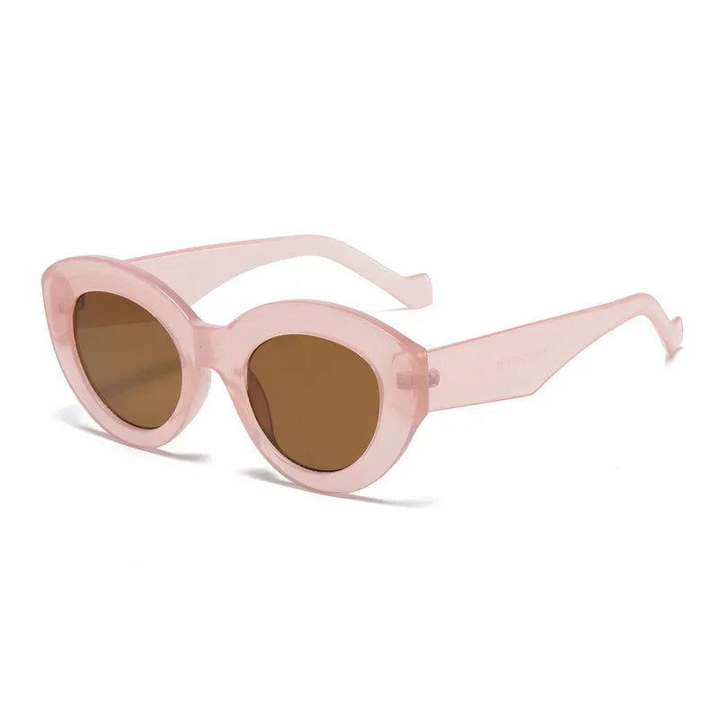 JNPCXI Ochelari de soare pentru femei, model „Cat Eye” supradimensionat, la modă, cu dungi verzi, stil retro, protecție UV400; ochelari de soare ovali pentru bărbați, la modă