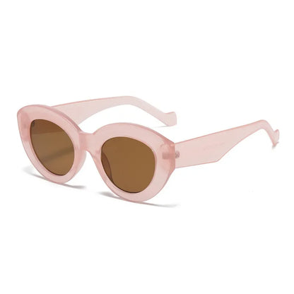 JNPCXI Ochelari de soare pentru femei, model „Cat Eye” supradimensionat, la modă, cu dungi verzi, stil retro, protecție UV400; ochelari de soare ovali pentru bărbați, la modă