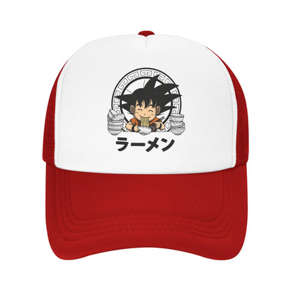 Goku Kid Ramen Dragon Ball Trucker Hat Men Women Vintage Anime Manga Hats Sports Cap Adjustable Polyester Baseball Caps Summer, Produit gaming premium Fraquane, produits de luxe, nouvelle génération, équipement gamer