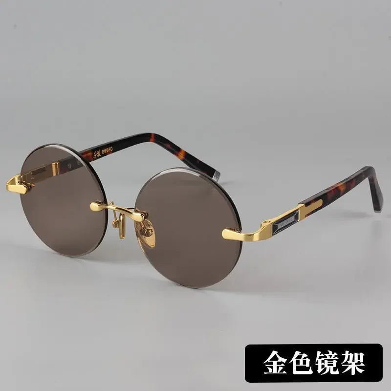 Ochelari de soare din rășină pentru bărbați, fără ramă, cu protecție UV400, ochelari de protecție stilată, ochelari de soare decorativi de vară