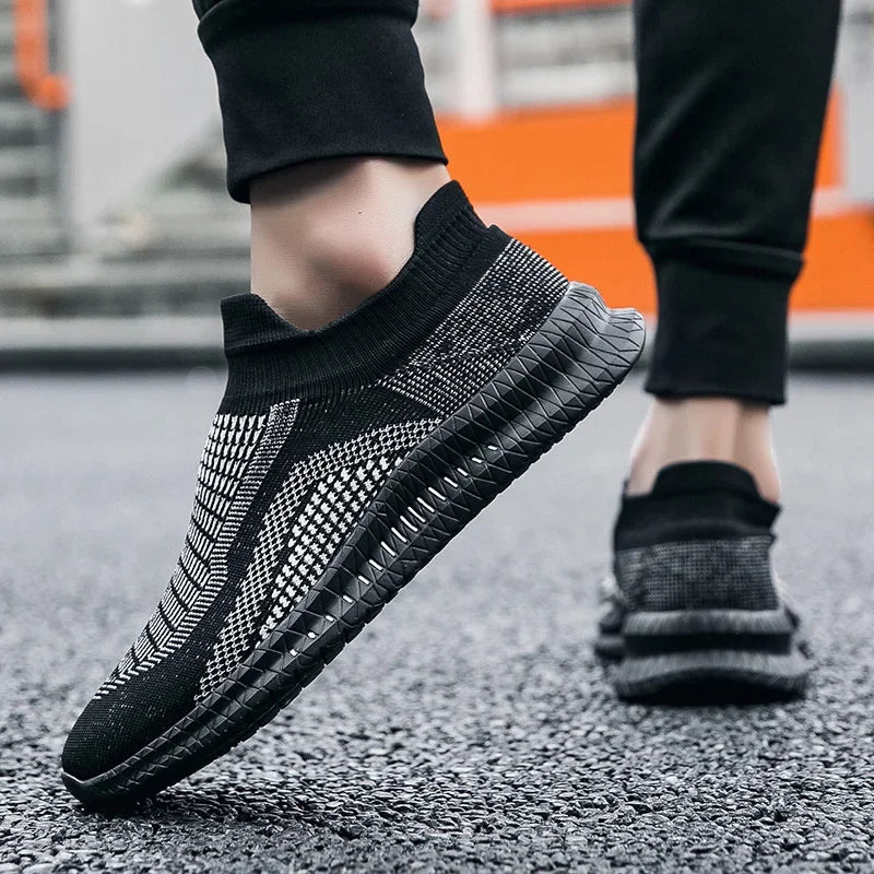 Lightweight Men's Walking Shoes Outdoor Soft Male Casual Shoes Flexible Breathable Men Loafers Slip-On Footwear Sneakers 39-48