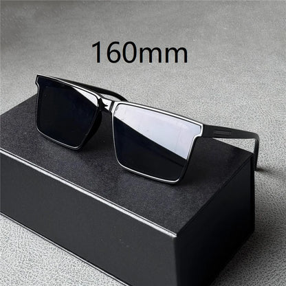 Vazrobe 160 mm Ochelari de soare supradimensionați pentru bărbați, polarizați, negri, unisex, cu ramă mare și groasă, mărime XXL
