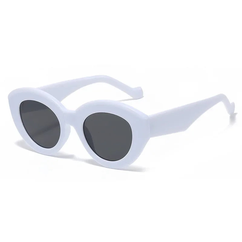 JNPCXI Ochelari de soare pentru femei, model „Cat Eye” supradimensionat, la modă, cu dungi verzi, stil retro, protecție UV400; ochelari de soare ovali pentru bărbați, la modă