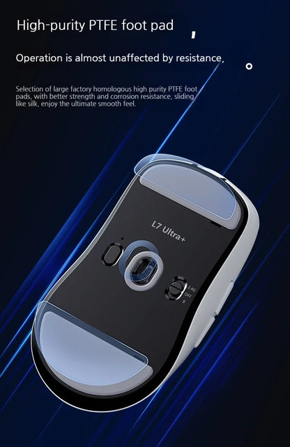 MCHOSE L7 Ultra+ Medium Large Hand Mouse Game E-Sports Paw3950 Wireless Three Mode Lightweight Office Dual-Drive Computer Mouse
