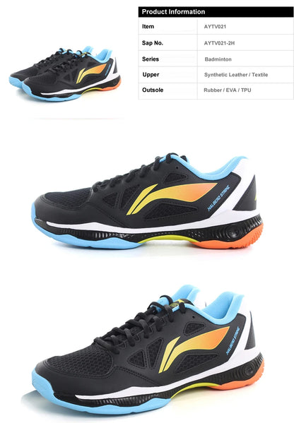 Li-Ning Unisex HALBERD STRIKE Badminton Shoes Breathable Comfortable Li-Ning Men Women Training Sneakers AYTV021
