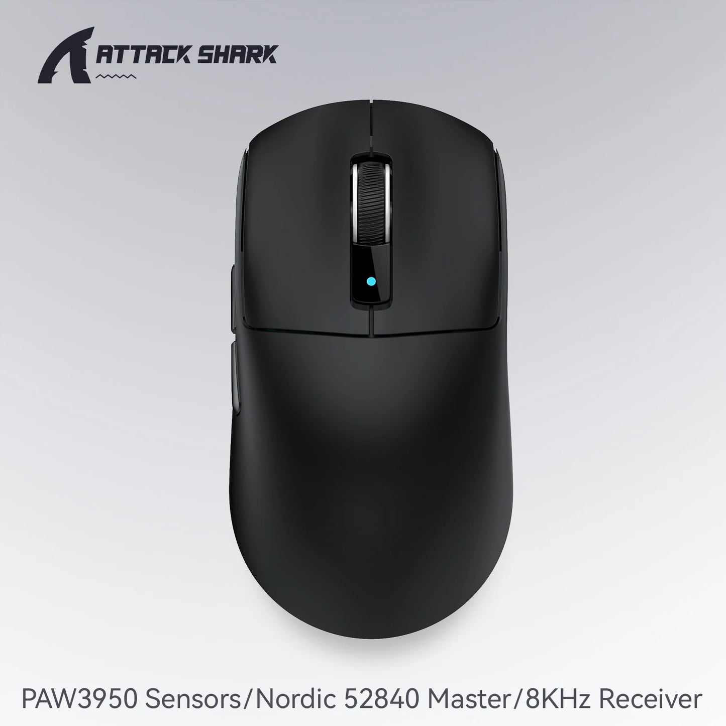 Mysz gamingowa bezprzewodowa ATTACK SHARK R6 PAW3950MAX, próbkowanie 8Khz, ultralekka 39g, Nordic 52840 MCU, optyczne mikroprzełączniki Omron