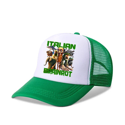 Italian Brainrot Baseball Caps Funny Anime Printed Tung Tungtung Sahur Sunny Hats Summer Adjustable Famliy Headdress Cap Gifts