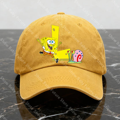Spongebobs New Baseball Caps for Adult Cartoon Letter Fashion Man Women Washed Hat Summer Vintage Caps Anime Cute Birthday Gifts