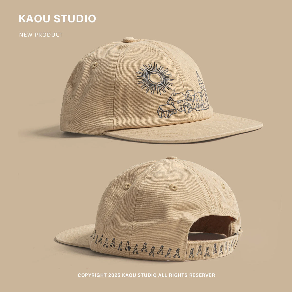 Heavy Embroidery Flat Brim Baseball Cap Niche Unisex Hip Hop Duckbill Cap Fashion Versatile