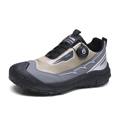 Rotary Buckle Men's Trekking Sneakers Outdoor Platform Hiking Shoes Men Sports Shoes Comfortable Non-slip Climbing Walking Shoes