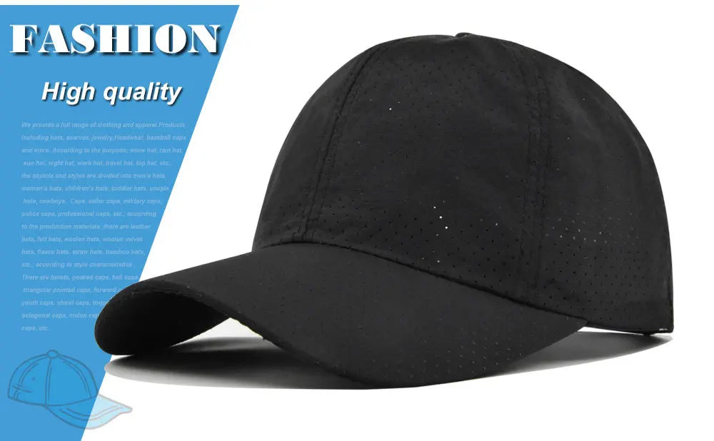 Dry Quickly Sun Cap Woman Outdoors Casual Sport Hat Men Big Size Baseball Cap 55-60cm Adjustable Sun Visor Cap Peaked Cap