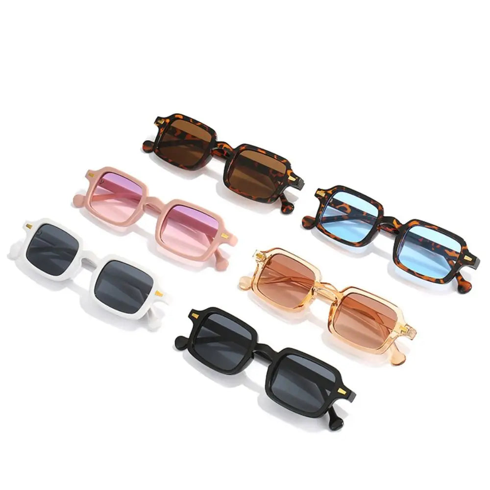Ochelari de soare Fashion Square pentru femei, model nou retro cu nituri decorative; ochelari de soare pentru bărbați, model leopard albastru, cu lentile degradate, protecție UV400
