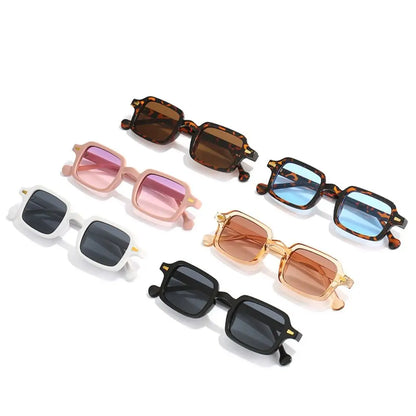 Ochelari de soare Fashion Square pentru femei, model nou retro cu nituri decorative; ochelari de soare pentru bărbați, model leopard albastru, cu lentile degradate, protecție UV400