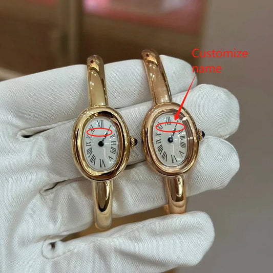 Custom 1:1 15 16 17 size Women Mini Watch Luxury Brand Business Gold Stainless Steel Ladies Fashion Quartz Watches Female Clock