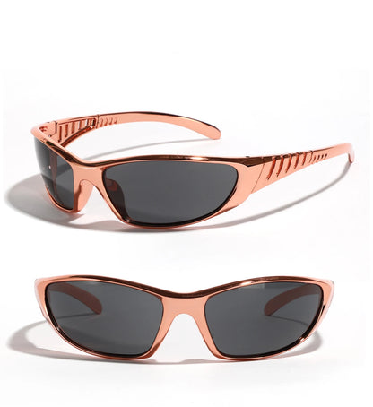 Y2K Silver Sunglasses Color Hollowed Out Future Sense Of Technology Hot Girls Net Red Sunglasses Women Sunglasses Trendy Men