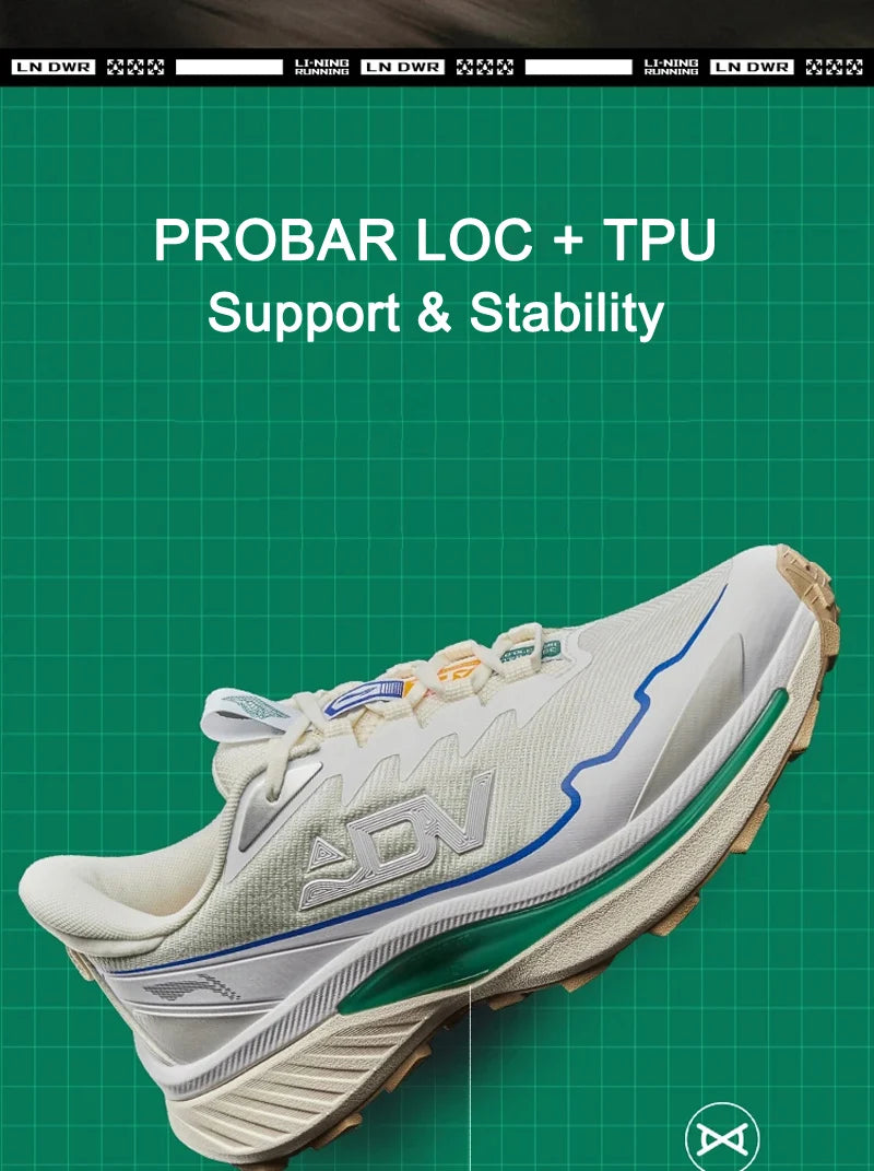 Li-Ning Women's BEN XIAO Trail Running Shoes LN DWR Water Repellent Breathable Support Stable Li-Ning Mountain Sneakers ARNV016