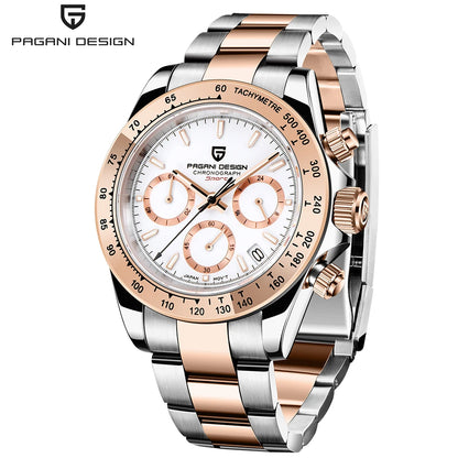 montre chronographe pour homme PAGANI DESIGN– Montre-bracelet à quartz de luxe, lumineuse et étanche.