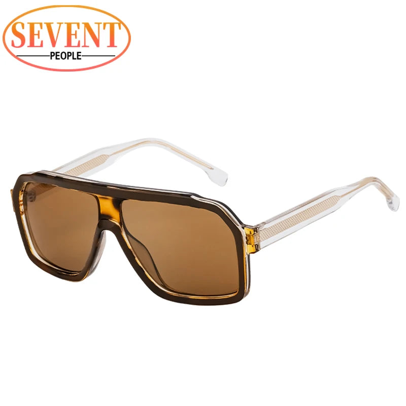 Ochelari de soare clasici, supradimensionați, pătrați, pentru bărbați, de lux, la modă, cu ramă metalică mare, ochelari de protecție, ochelari de soare eleganți pentru doamne