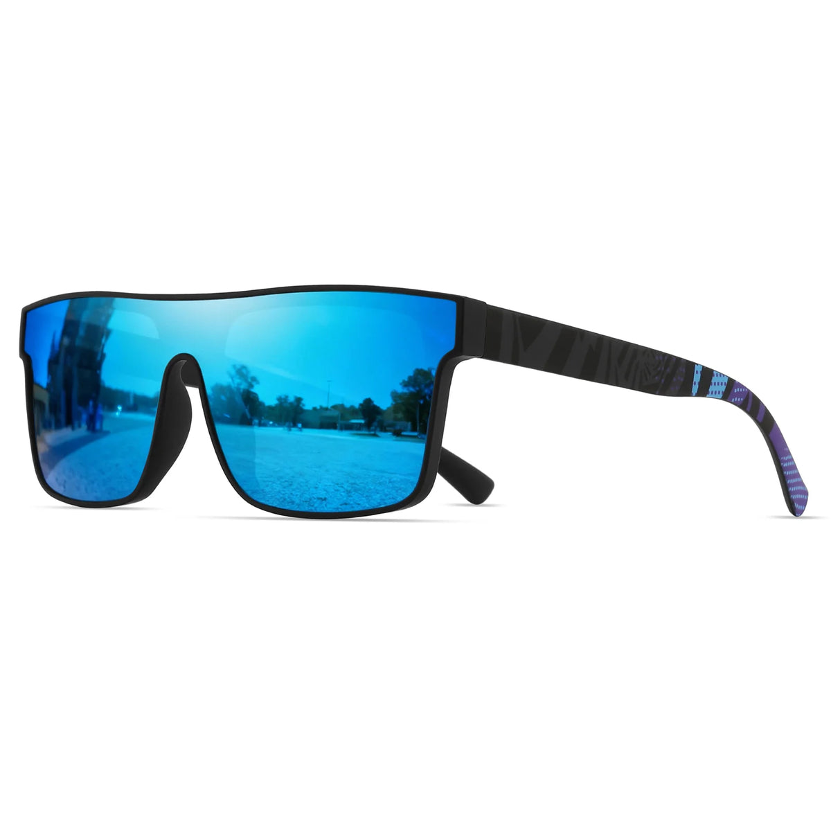 Ochelari de soare sport clasici, pătrați și la modă – brațe cu model, unisex, pentru ciclism, drumeții, călătorii – cadoul perfect