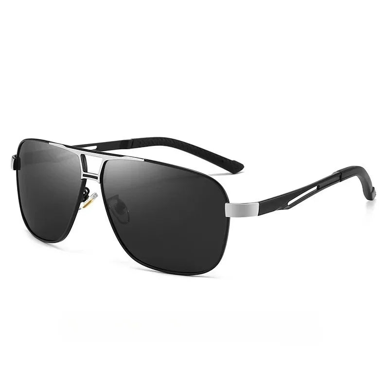 1PC Top Aluminum Magnesium Square Polarized  Photochromic Sunglasses Men Sun Glasses Safety Driving Oculos De Sol Masculino